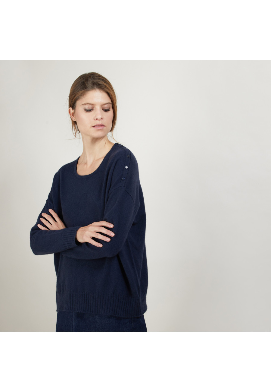 Pull ample en cachemire boutons épaule - Brook