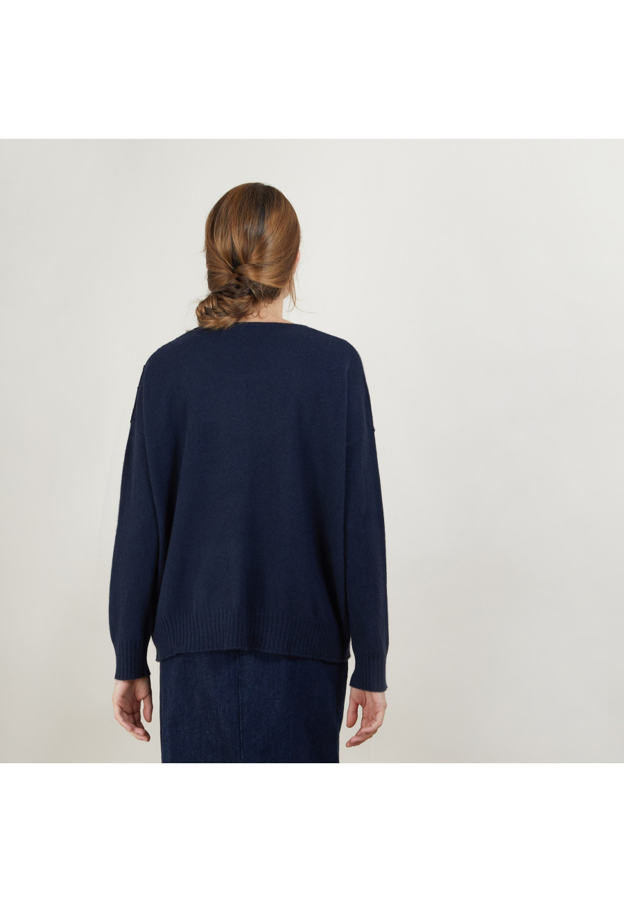 Pull ample en cachemire boutons épaule - Brook