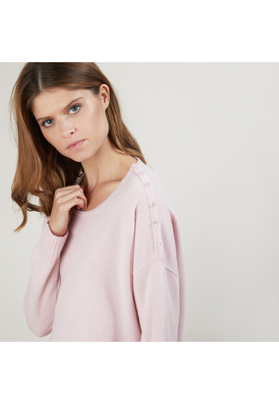 Pull ample en cachemire boutons épaule - Brook
