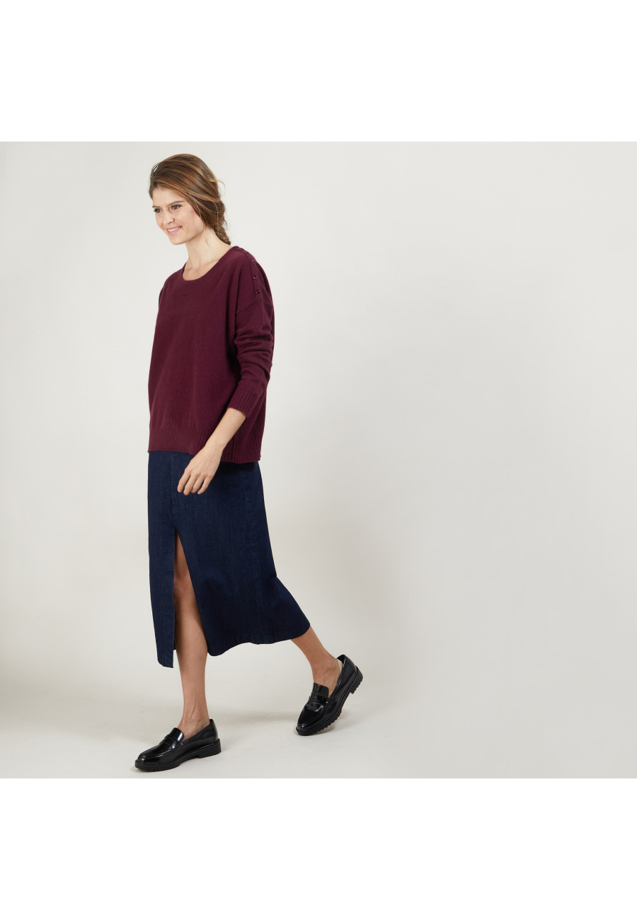 Pull ample en cachemire boutons épaule - Brook