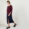 Pull ample en cachemire boutons épaule - Brook 7085 damas - 18 Violet foncé