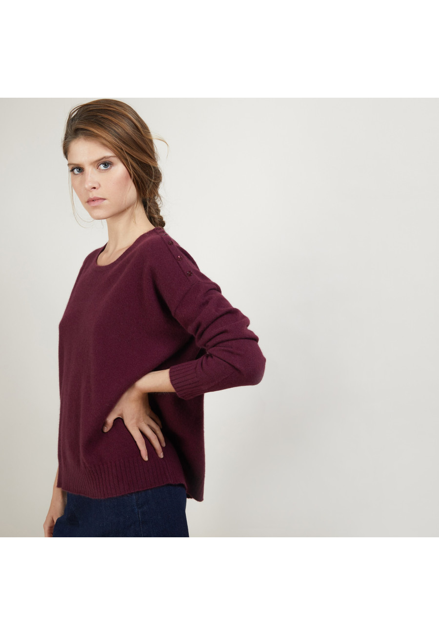 Pull ample en cachemire boutons épaule - Brook