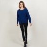 Pull ample en cachemire boutons épaule - Brook 7042 fregate - 03 Bleu foncé