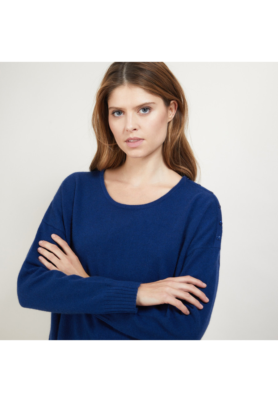 Pull ample en cachemire boutons épaule - Brook