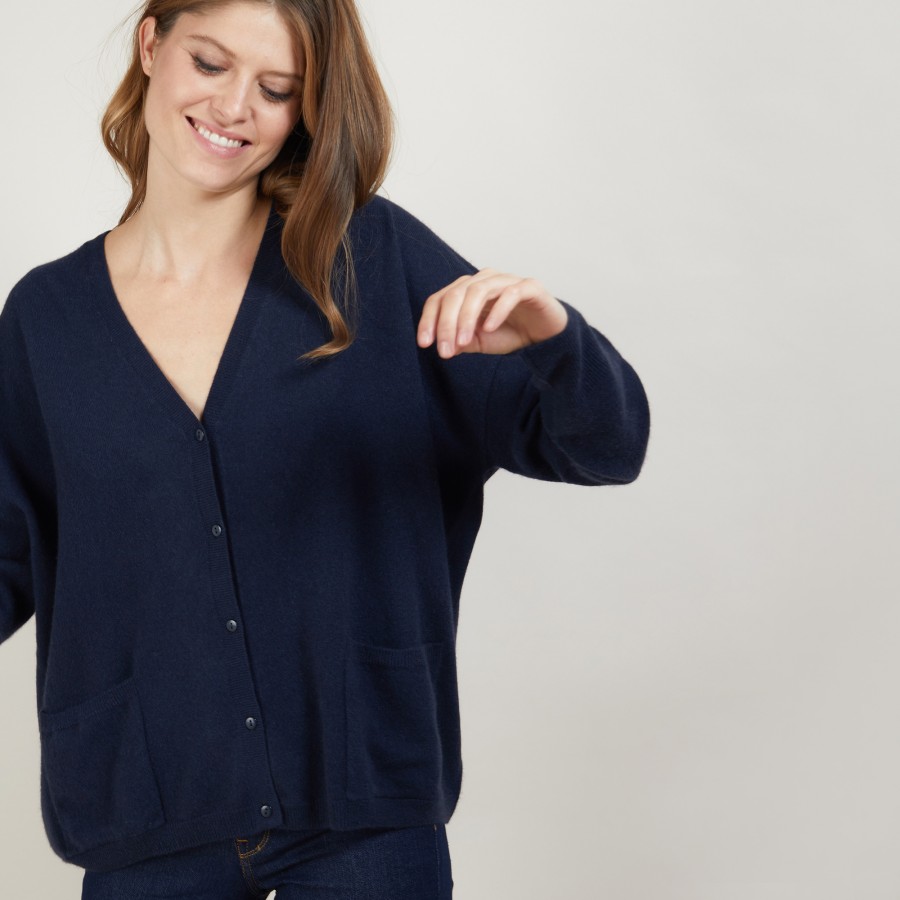 Cardigan de cashmere com decote em V - Brunne