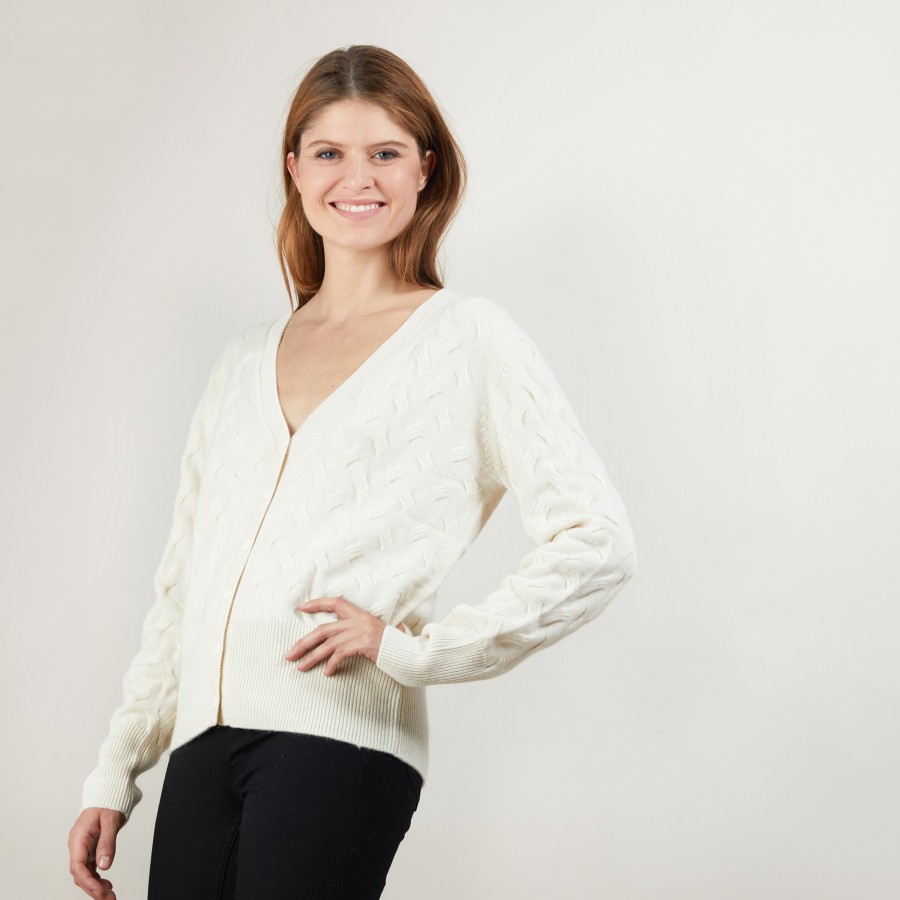Cable-knit cashmere cardigan - Fiona