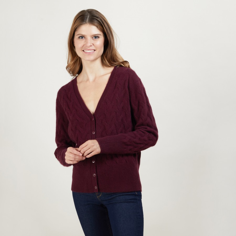 Cable-knit cashmere cardigan - Fiona