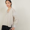 Two-tone wool sweater with slits - Glee