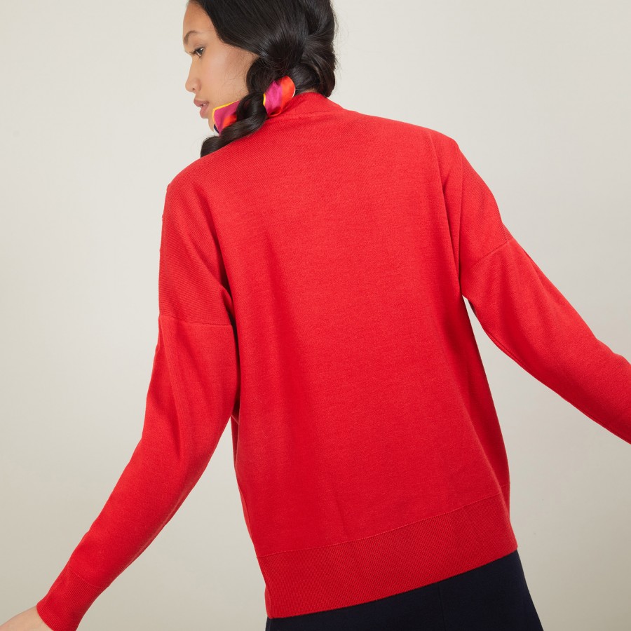 Suéter de lã com botões nos ombros - Gipsy