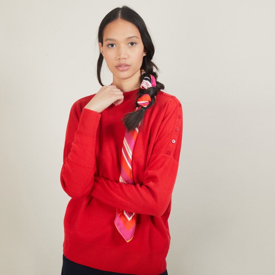 Suéter de lã com botões nos ombros - Gipsy