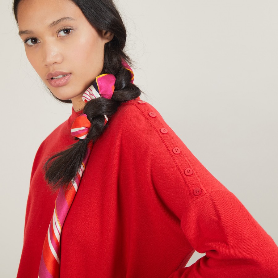 Buttoned shoulder wool sweater - Gipsy