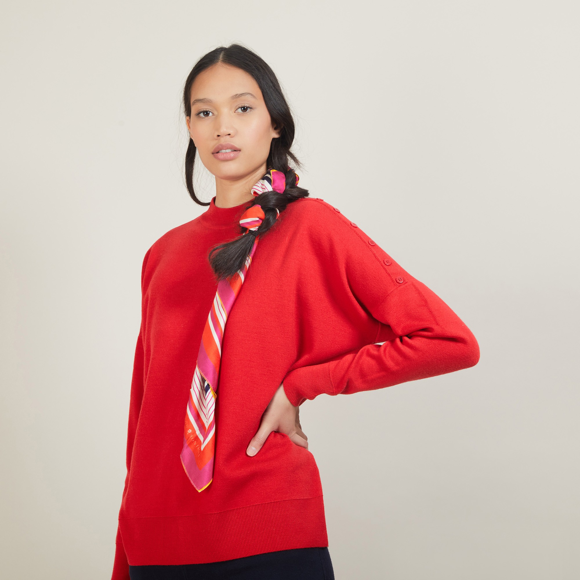 Buttoned shoulder wool sweater - Gipsy