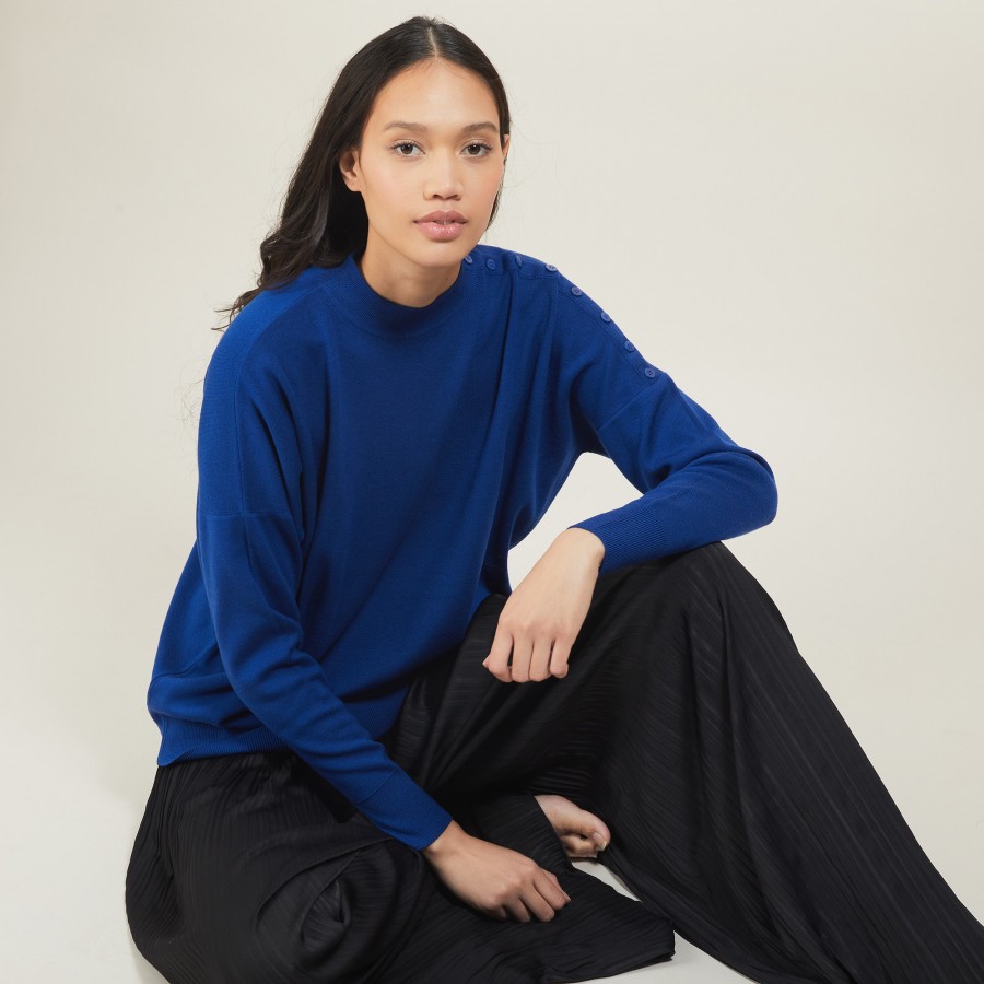 Buttoned shoulder wool sweater - Gipsy