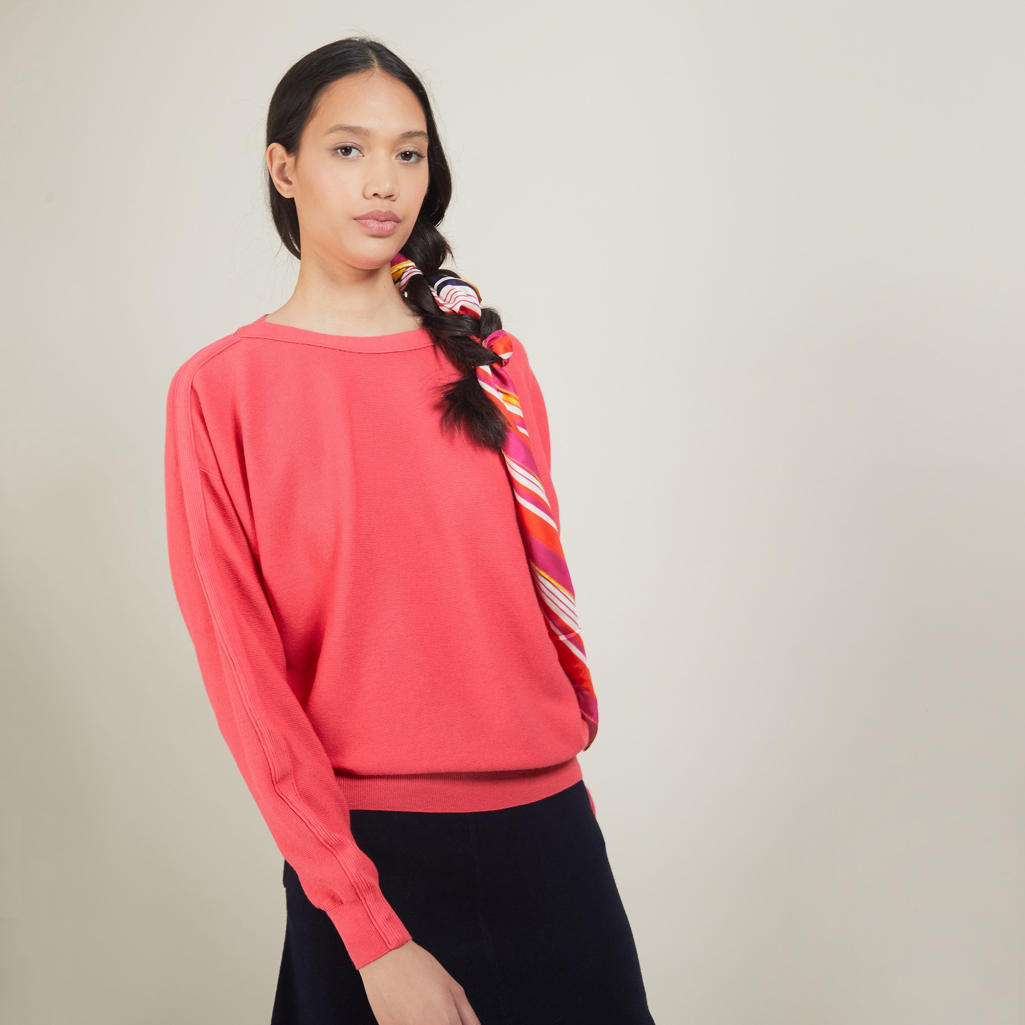 Cotton cashmere boat neck sweater - Felice