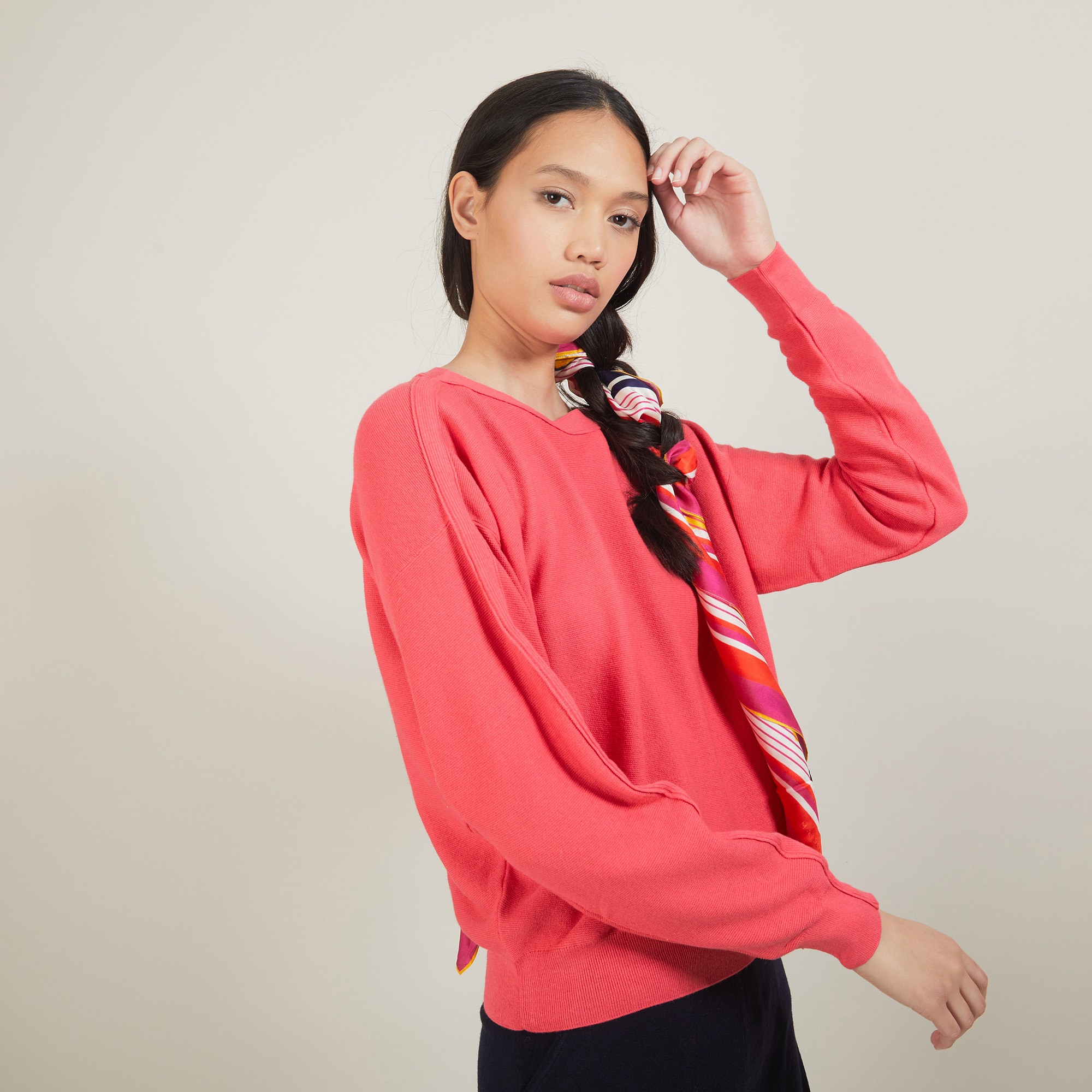 Cotton cashmere boat neck sweater - Felice