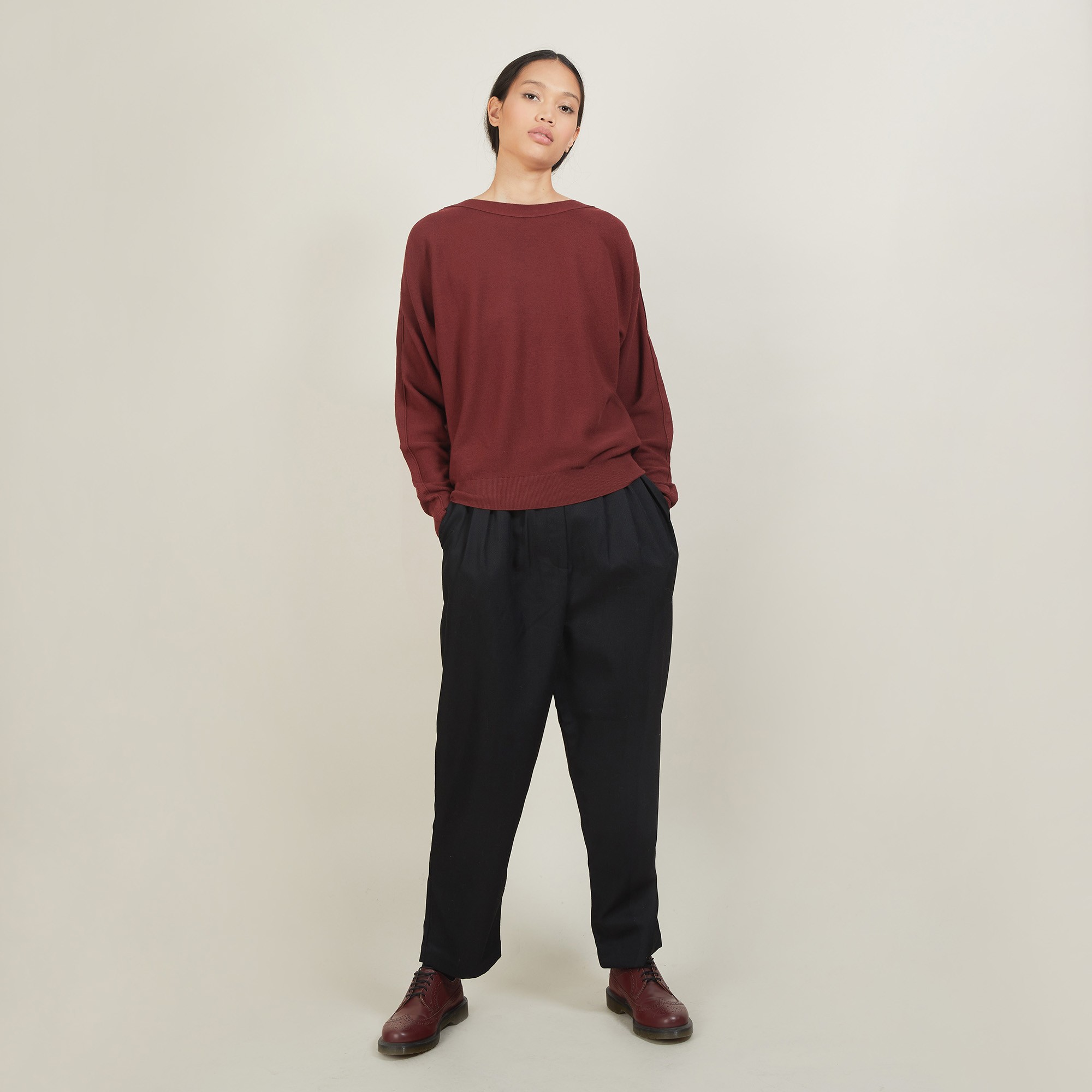 Cotton cashmere boat neck sweater - Felice