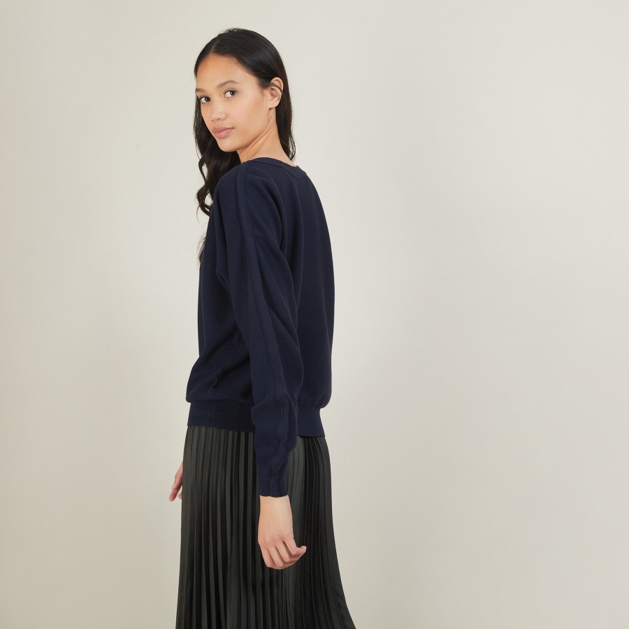 Pull col bateau en coton cachemire - Felice