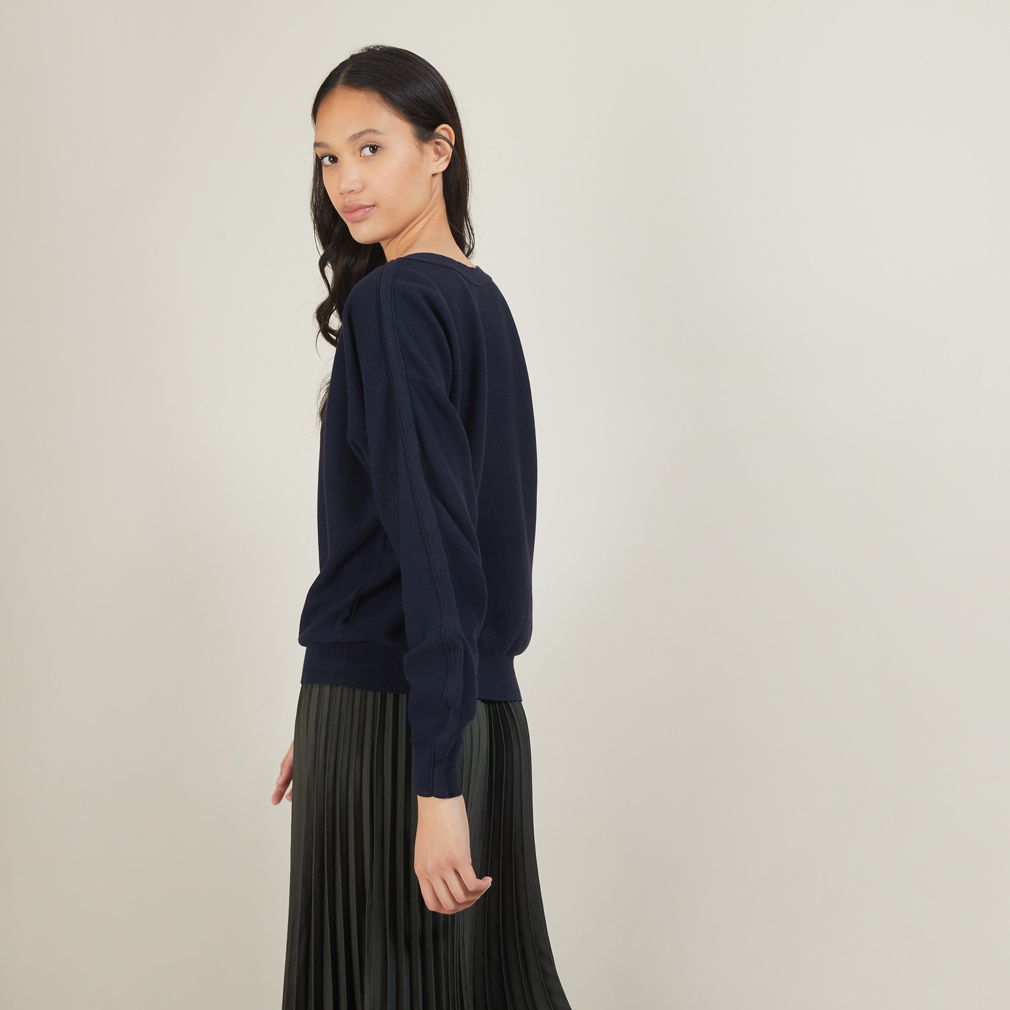 Cotton cashmere boat neck sweater - Felice