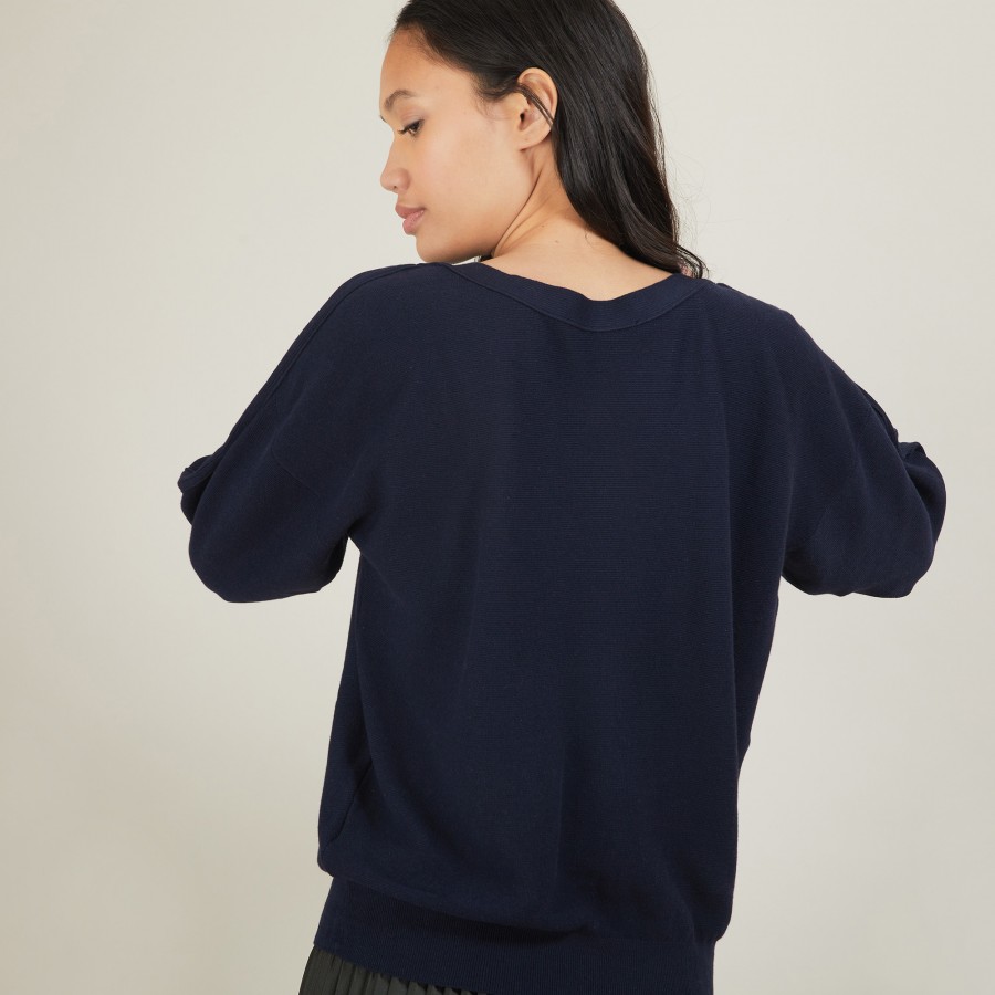 Pull col bateau en coton cachemire - Felice
