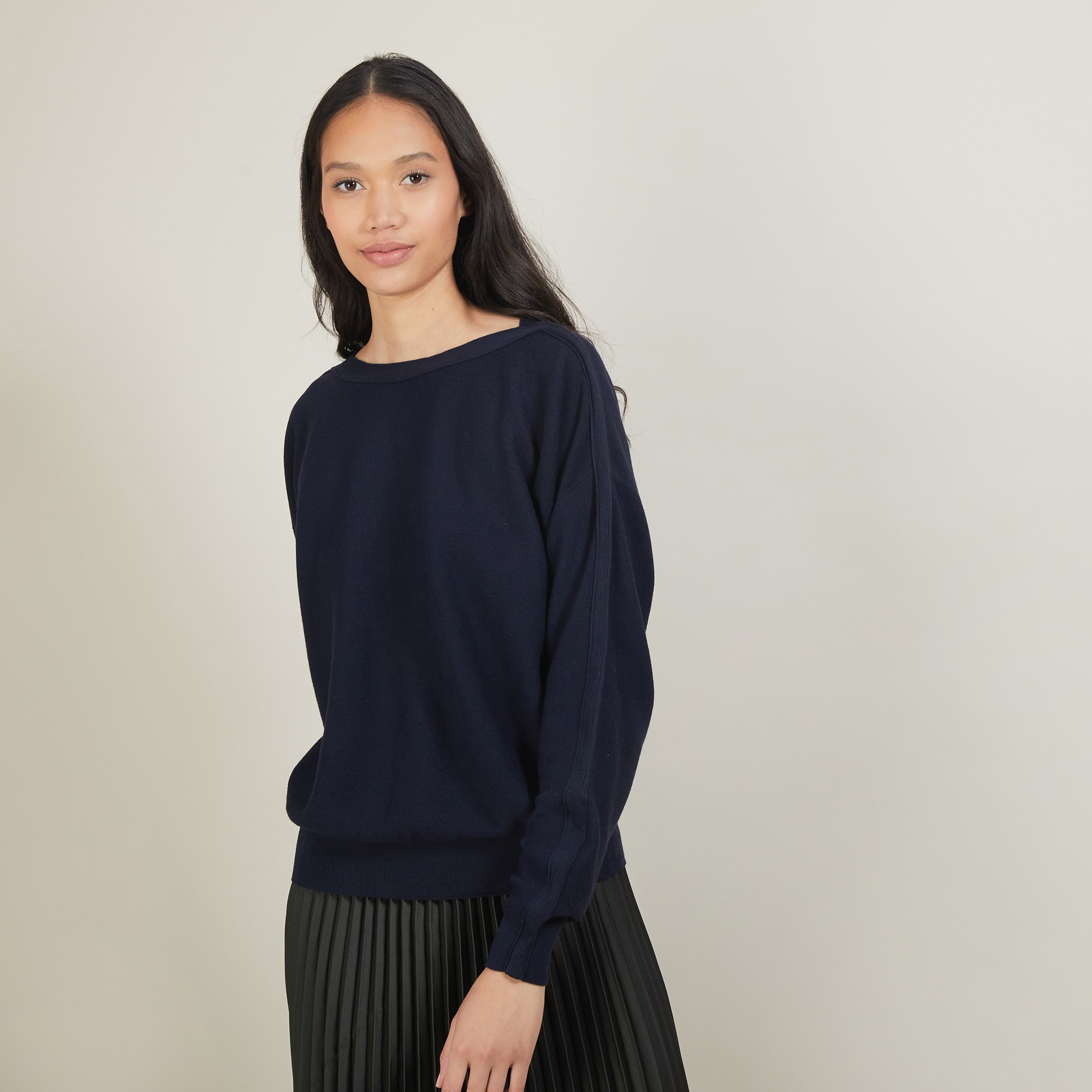Pull col bateau en coton cachemire - Felice 