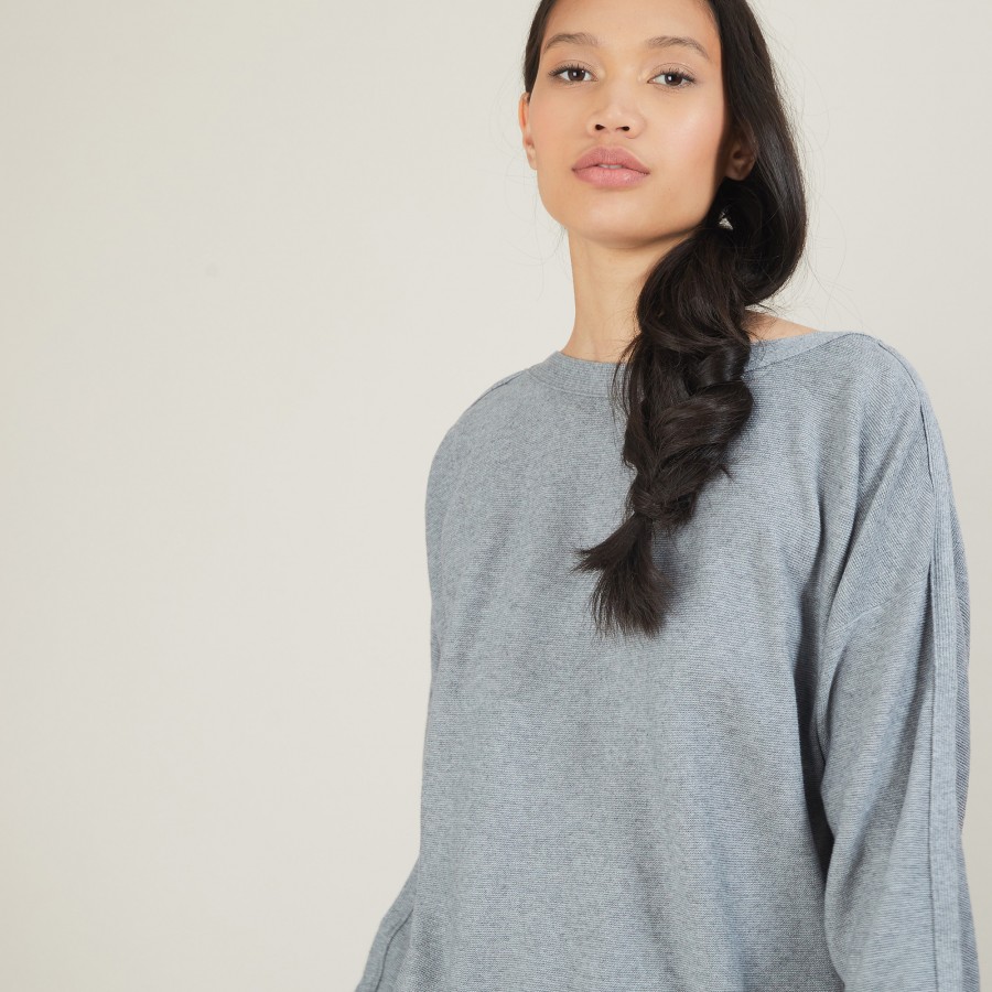 Cotton cashmere boat neck sweater - Felice