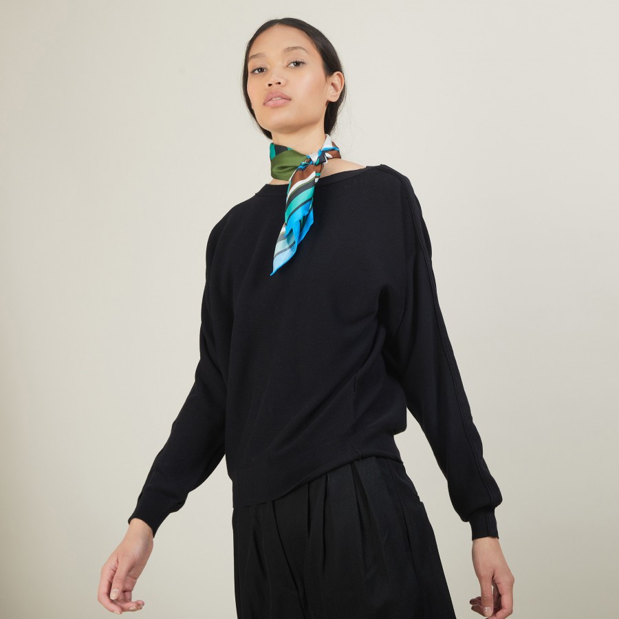 Pull col bateau en coton cachemire - Felice