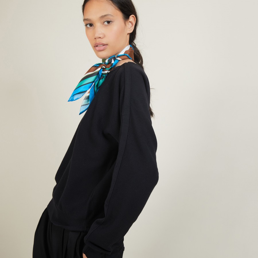 Pull col bateau en coton cachemire - Felice