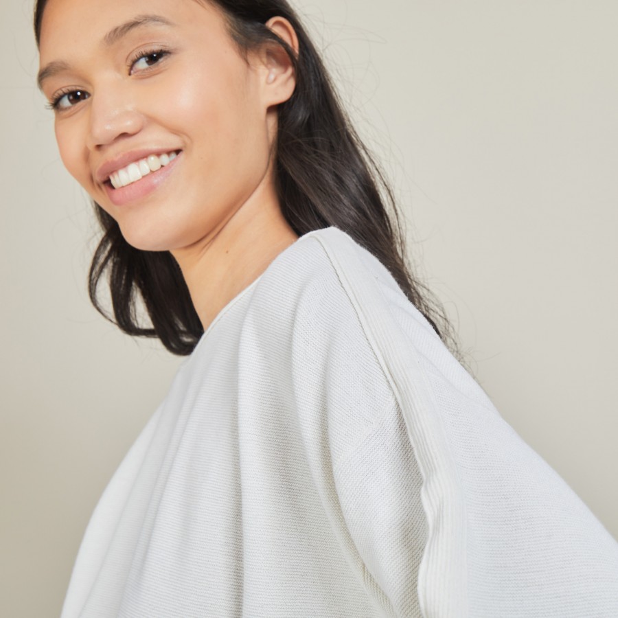 Cotton cashmere boat neck sweater - Felice