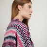 Pull motifs aztèques en  laine - Fidji 7159 marine/vapeur/pivoine 05 Bleu marine