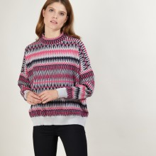 Wool sweater with Aztec patterns - Fidji