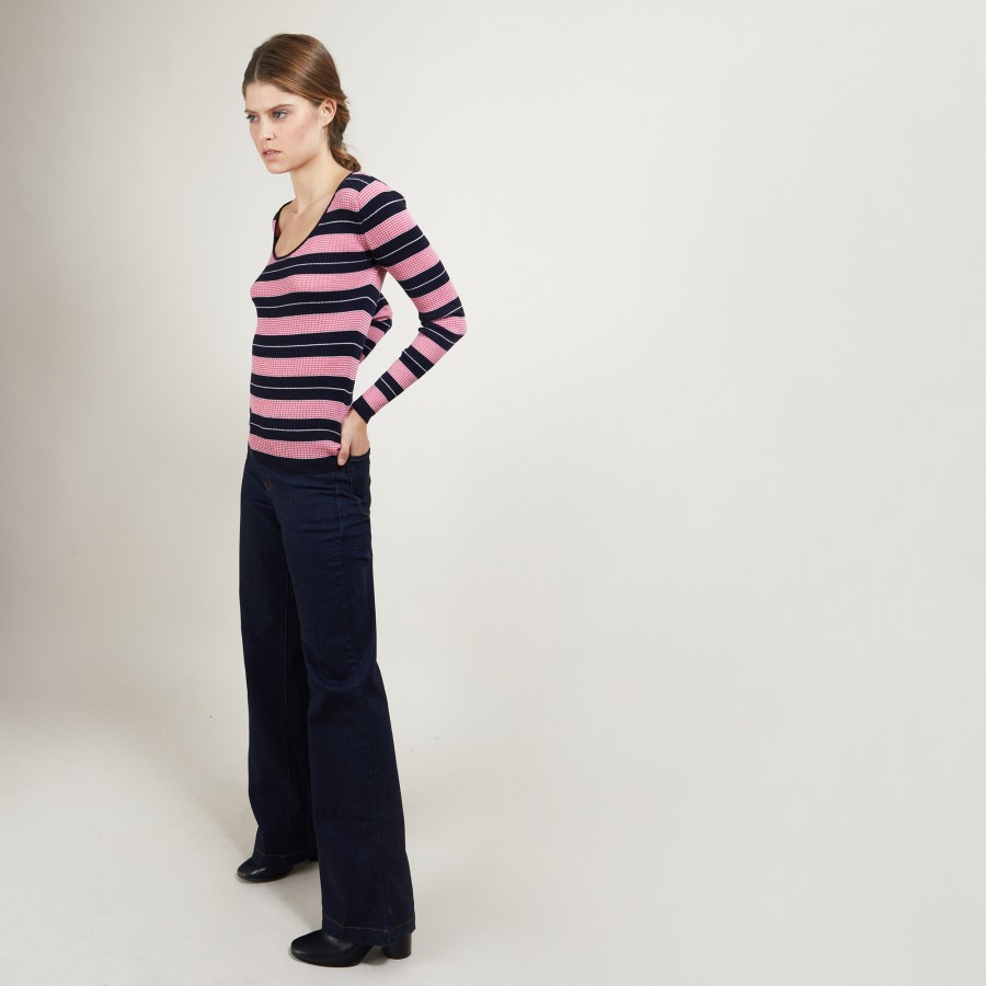 Long-sleeved striped t-shirt -Fina