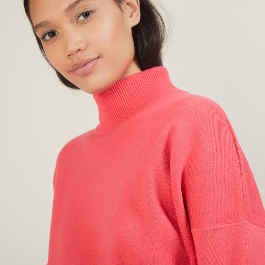 Cotton cashmere high neck sweater - Fanny