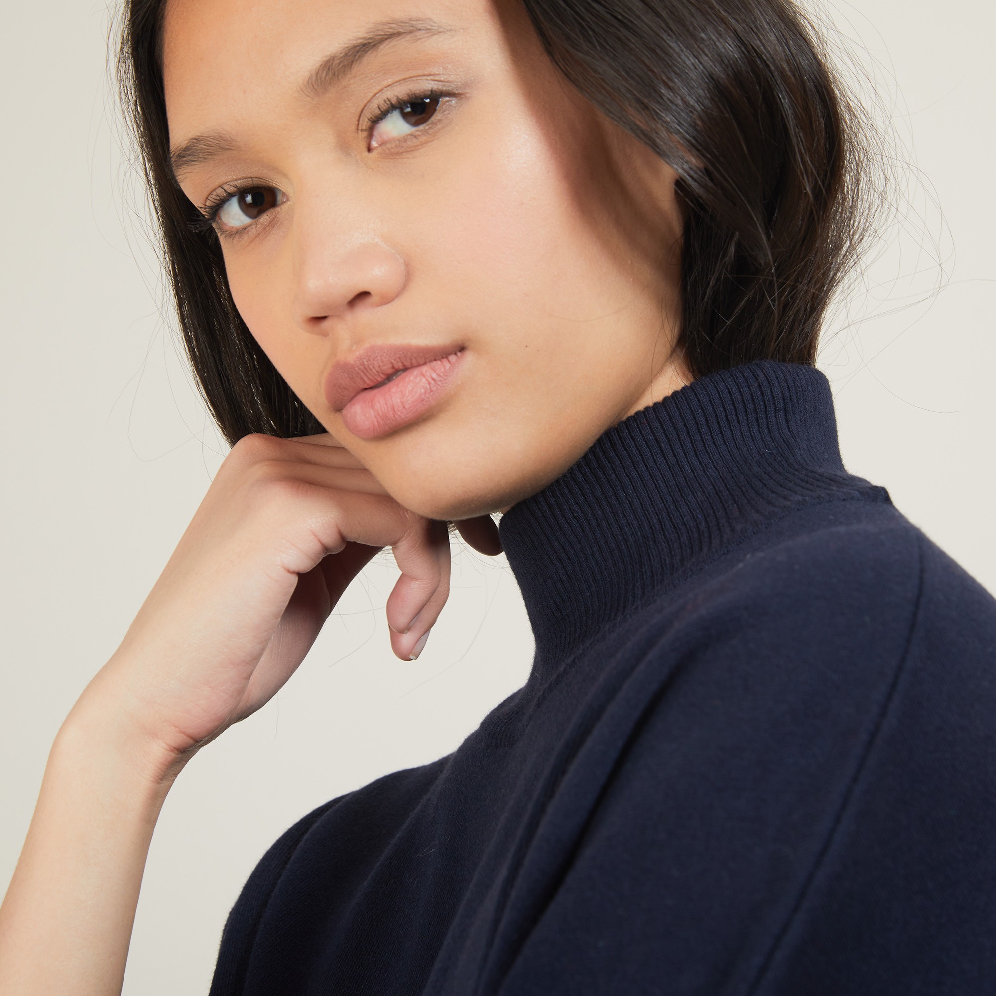 Pull col montant en coton cachemire - Fanny
