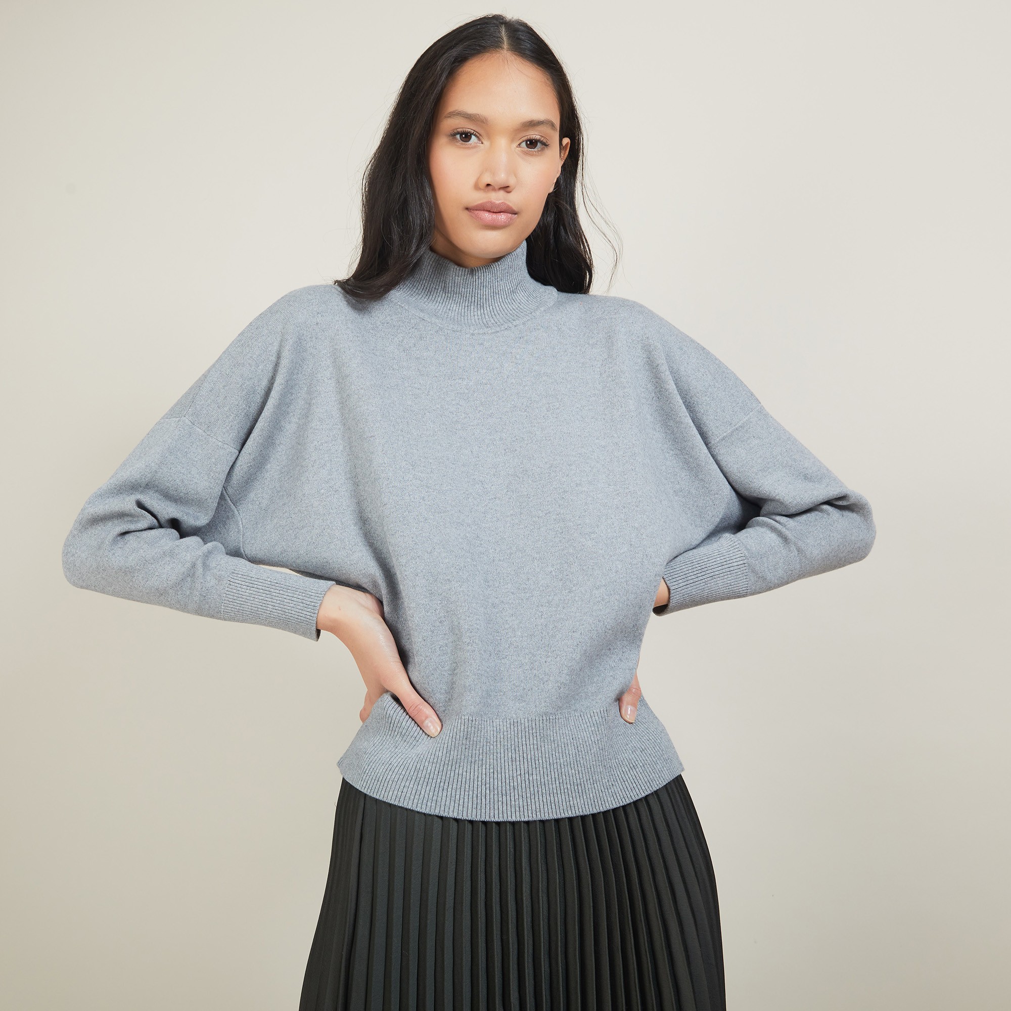 Cotton cashmere high neck sweater - Fanny
