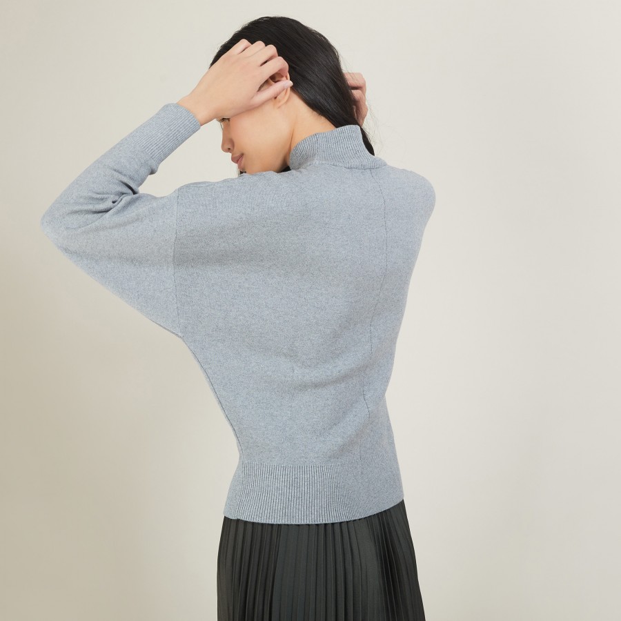 Cotton cashmere high neck sweater - Fanny