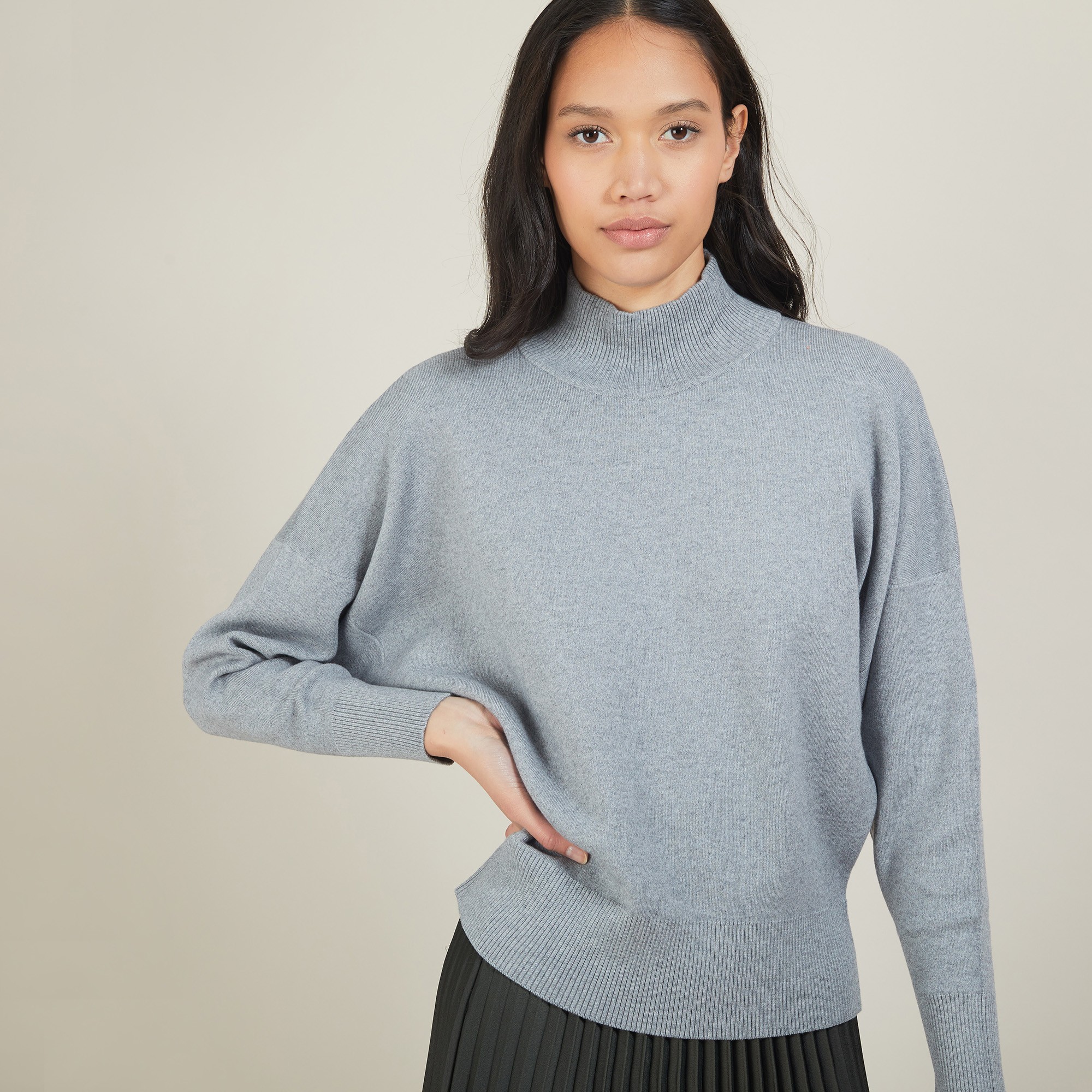 Pull col montant en coton cachemire - Fanny