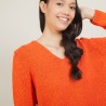 Pull col v en laine et soie - Blovis 7081 fusion - 15 Orange