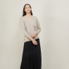 Pull à fentes col v en laine - Bernice 7001 dune - 13 Beige moyen