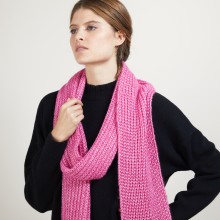 Echarpe en viscose et baby alpaga - Genu 7083 pivoine - 26 Rose foncé