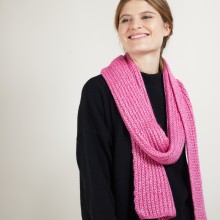 Echarpe en viscose et baby alpaga - Genu 7083 pivoine - 26 Rose foncé