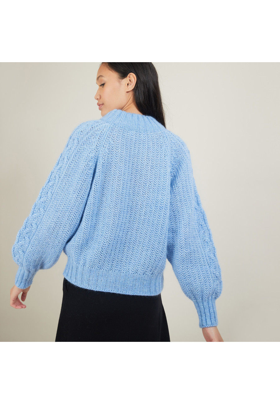 Pull col montant zippé en mohair - Gilda