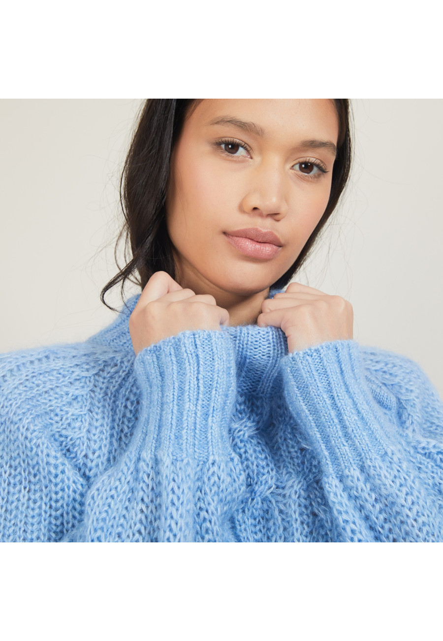 Zipped high-neck mohair sweater - Gilda