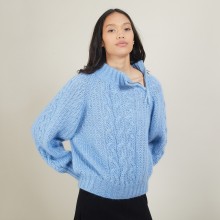 Zipped high-neck mohair sweater - Gilda