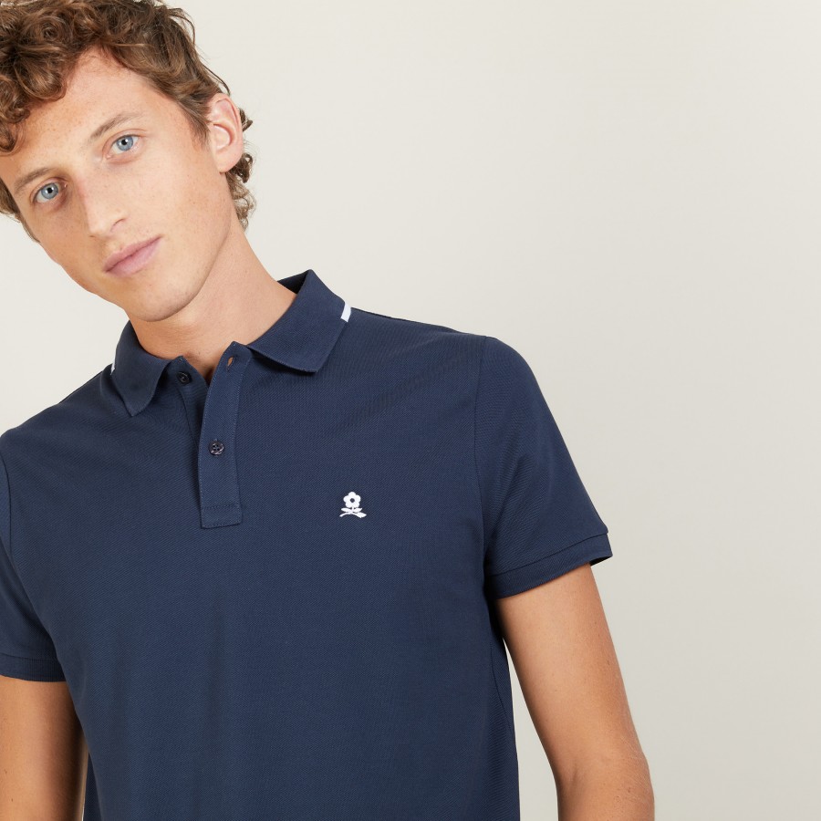 Short-sleeved cotton pique polo shirt - Babelle