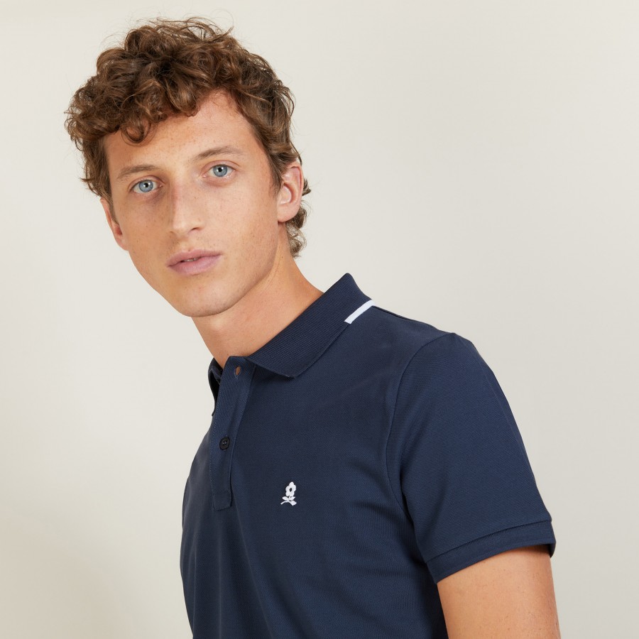 Short-sleeved cotton pique polo shirt - Babelle