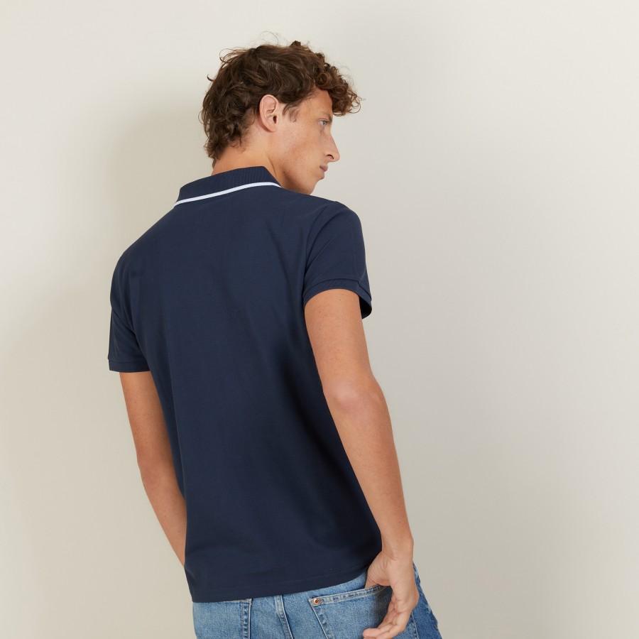 Short-sleeved cotton pique polo shirt - Babelle