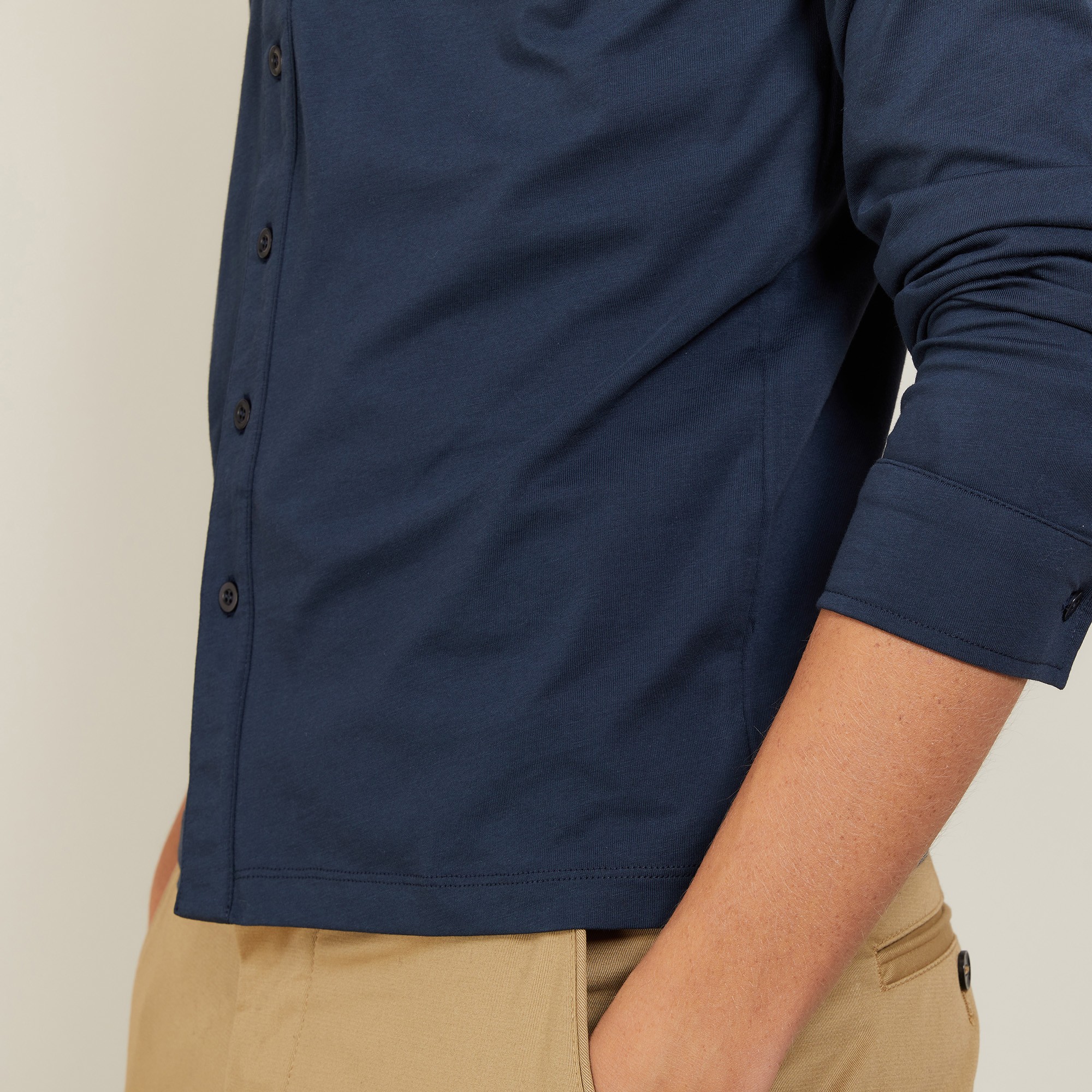 Chemise manches longues en coton jersey - Baggy