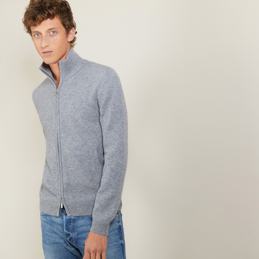 Cardigan de cashmere com zíper e 4 camadas - Balthazar