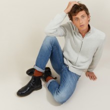 Veste zippée en cachemire 4 fils - Balthazar