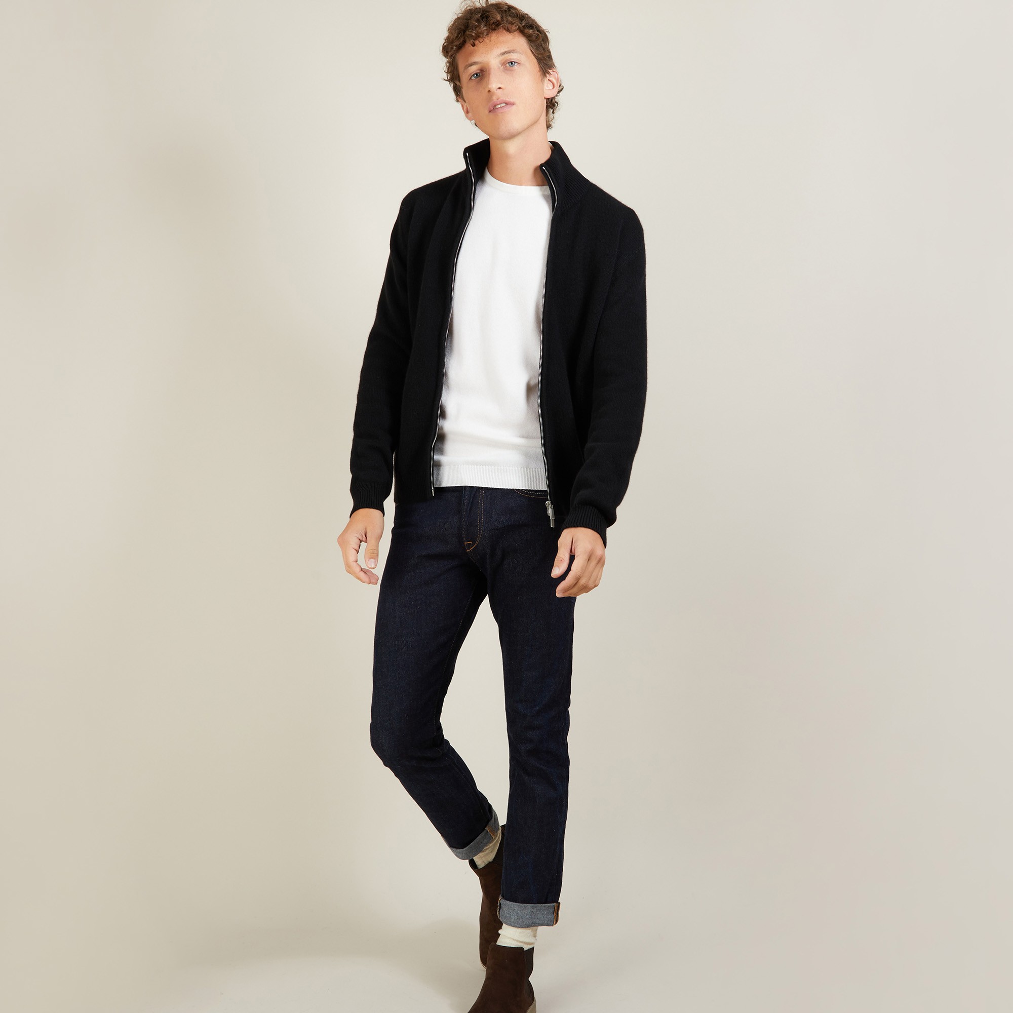 Veste zippée en cachemire 4 fils - Balthazar